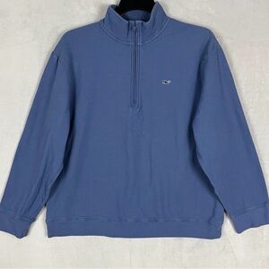 Vineyard Vines Men's Blue Quarter-Zip Sweater